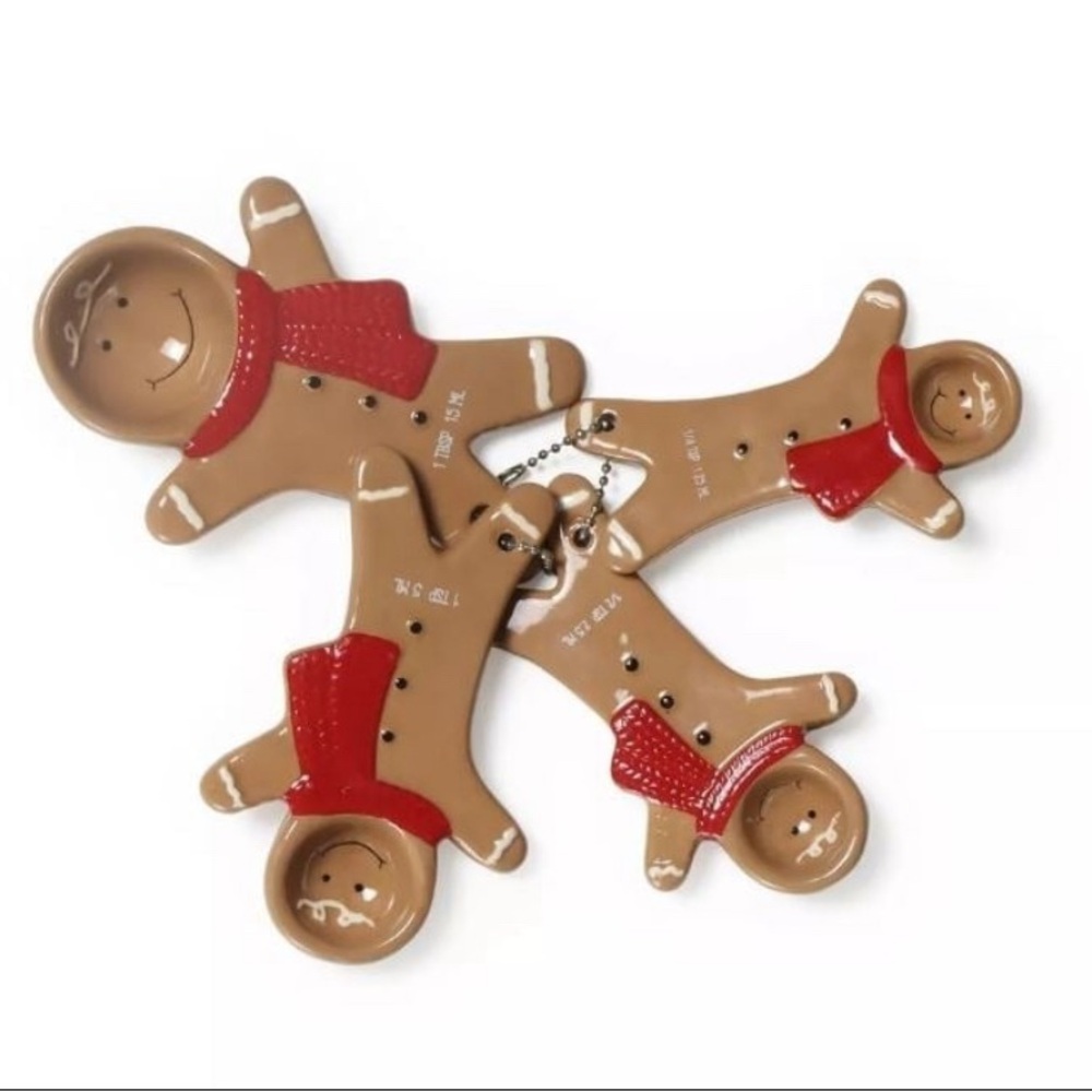 Target Bullseye's Novelty Ceramic Measuring Spoons Gingerbread Man NWT